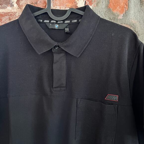BMW M Men's Black Polo L 22x27 - Picture 1 of 5
